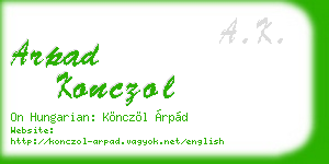 arpad konczol business card
