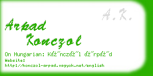 arpad konczol business card